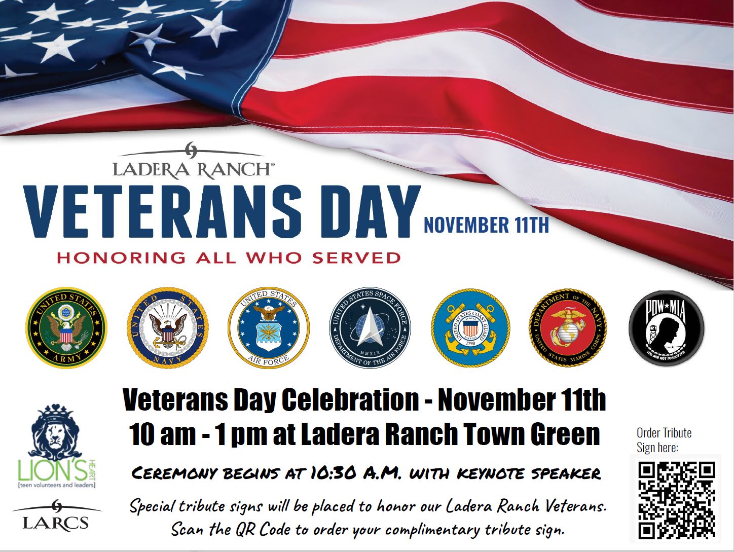 Veterans Day Event Ladera Ranch